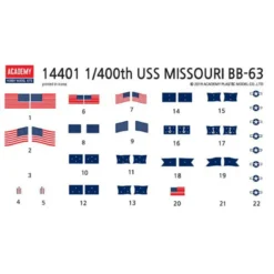 Academy Maquette Bateau USS Missouri BB-63 1/400 -Modèles Jouets Magasin academy 9414401 uss missouri bb 63 1 400 5