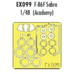 Eduard North American F-86F Sabre (pour Maquettes Academy) (fait à Partir De Bande Jaune De Kabuki Japonais)