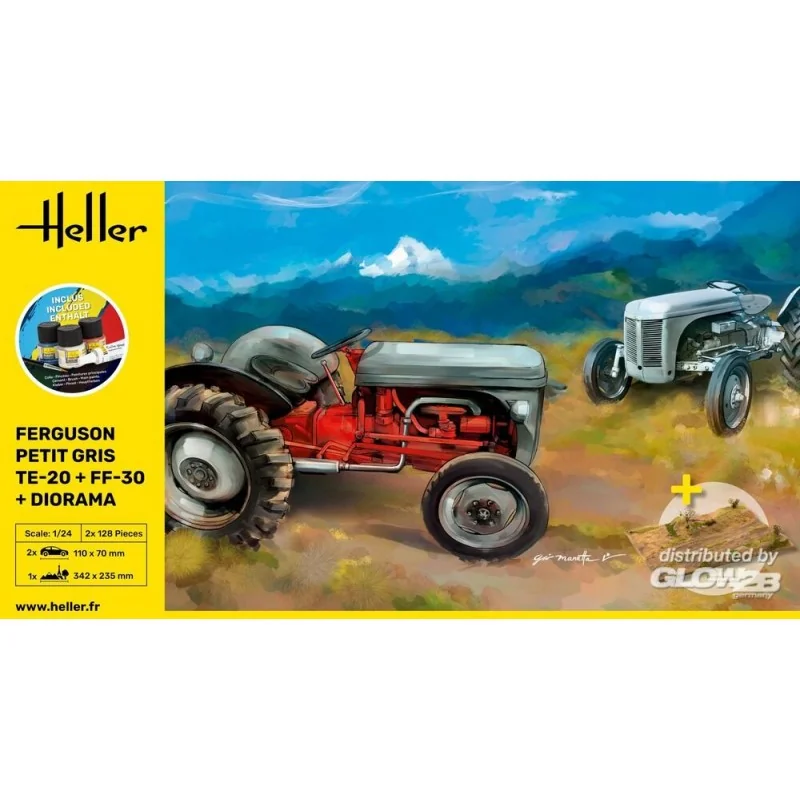 Heller Maquette Camion KIT DE DÉMARRAGE Ferguson Petit Gris 2 X + Diorama 3 Heller Maquette Camion KIT DE DÉMARRAGE Ferguson Petit Gris 2 X + Diorama – Image 3