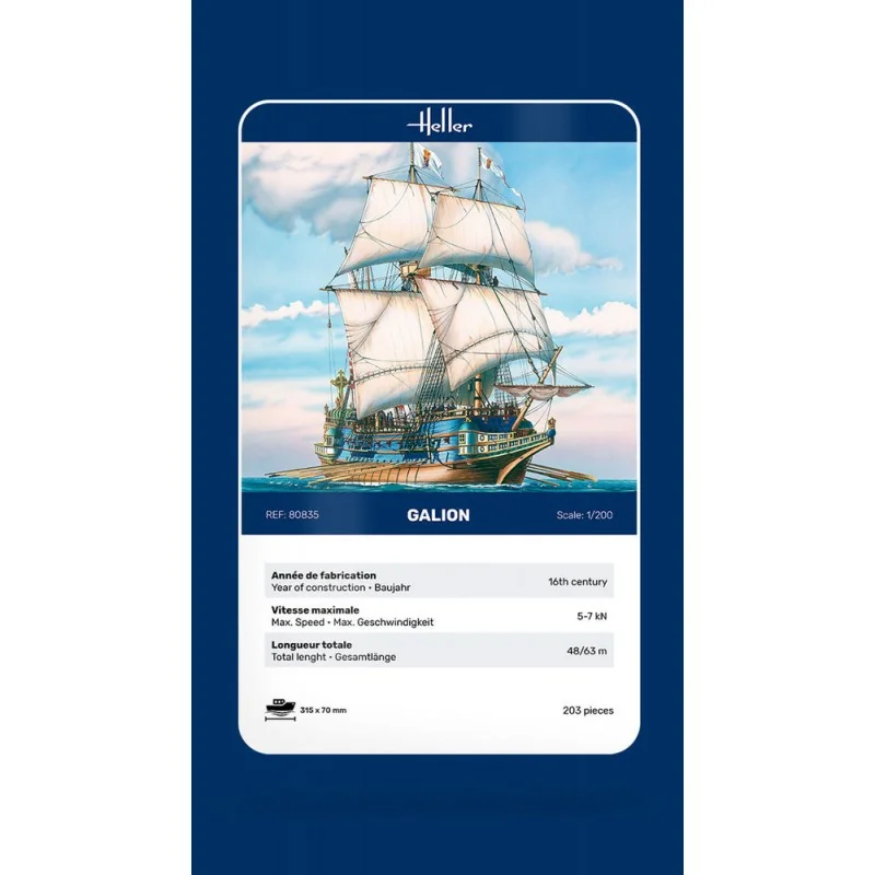 Heller Maquette Bateau Galion Espagnol 1/200 11 Heller Maquette Bateau Galion Espagnol 1/200 – Image 11