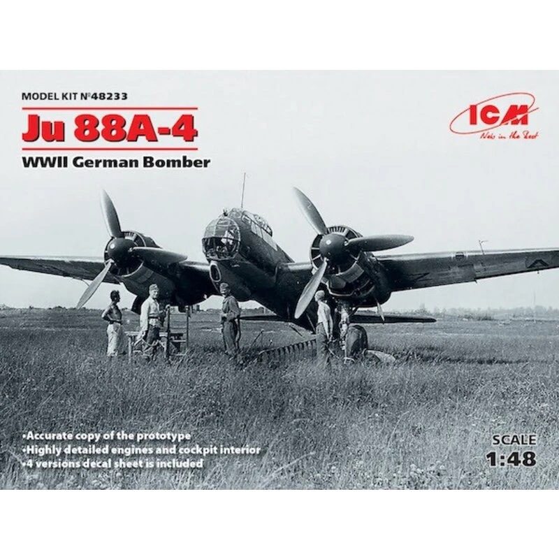 ICM Maquette Avion Bomber Junkers Ju 88A-4 Seconde Guerre Mondiale Allemande 1 ICM Maquette Avion Bomber Junkers Ju 88A-4 Seconde Guerre Mondiale Allemande