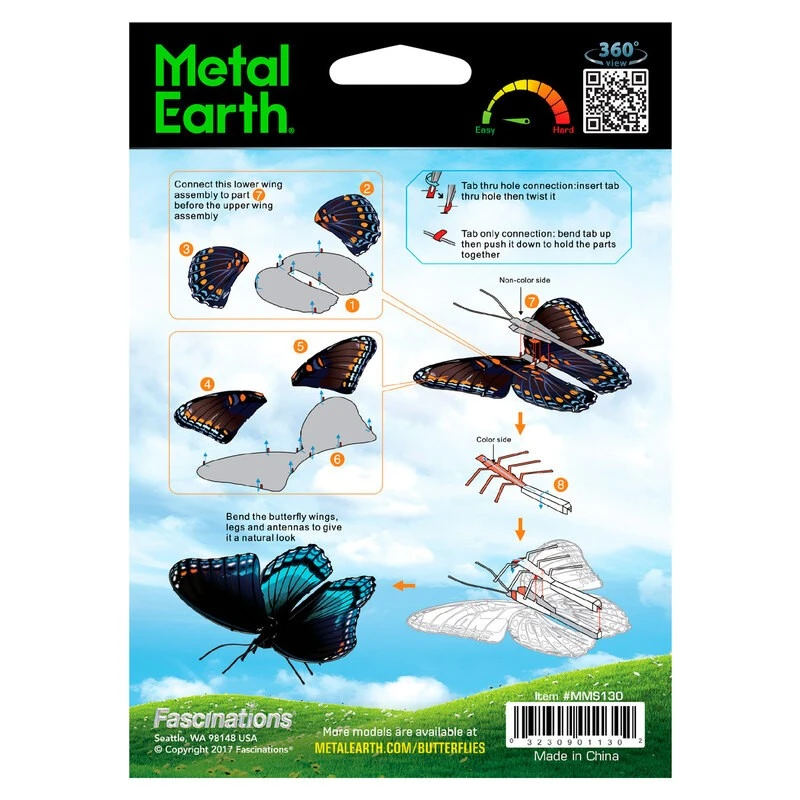 Metal Earth Maquette Métal Papillon Red Spotted Purple 3 Metal Earth Maquette Métal Papillon Red Spotted Purple – Image 3