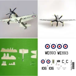 Maquette Avion Hawker Sea Fury FB.11 -Modèles Jouets Magasin miniwings mini009 hawker sea fury fb 11 1 2