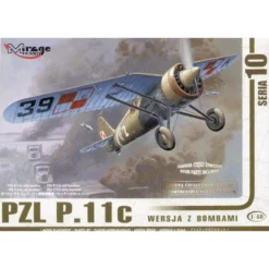 Mirage Maquette Avion PZL P.11c Avec Des Bombes Et Des Pièces Gravées