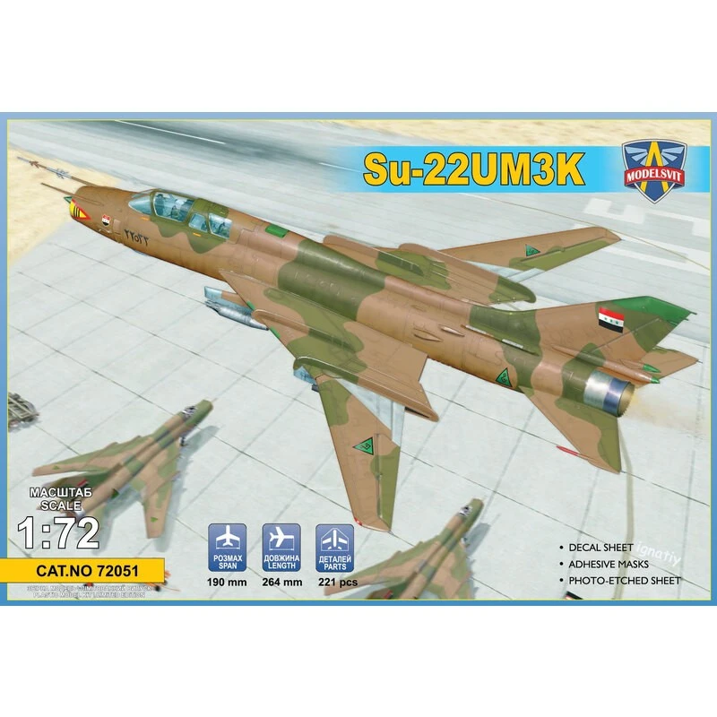 Formateur Avancé à Deux Places Sukhoi Su-22UM3K (version D'exportation) Le Kit Comprend: & Bullet; 221 Pièces; & Bullet;Feuille 2 Formateur Avancé à Deux Places Sukhoi Su-22UM3K (version D'exportation) Le Kit Comprend: & Bullet; 221 Pièces; & Bullet;Feuille – Image 2