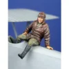 Figurine Pilote De La 1ère GM Assis Sur L'avion (sur L'aile Ou Le Fuselage)