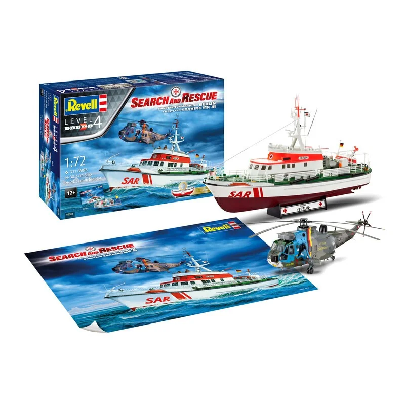 Revell SAR 'Goodbye' DGzRS 'Berlin' (anciennement 'Arkona') Et Westland Seaking Mk.41 Gift Set. Comprend Peinture, Colle Et Pinceau [re 1 Revell SAR 'Goodbye' DGzRS 'Berlin' (anciennement 'Arkona') Et Westland Seaking Mk.41 Gift Set. Comprend Peinture, Colle Et Pinceau [re