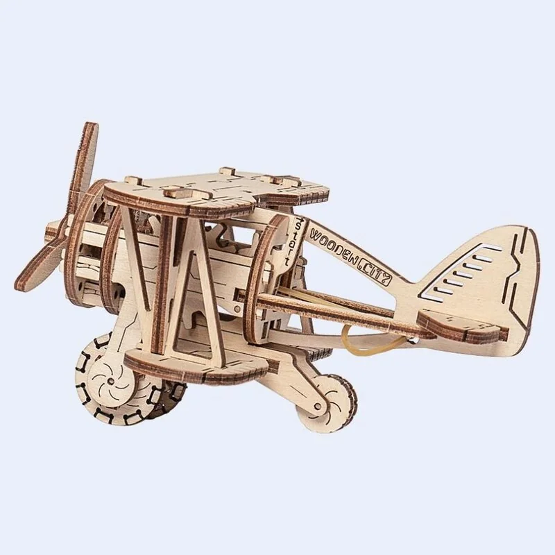 WOODEN CITY Maquette Avion Biplan 1 WOODEN CITY Maquette Avion Biplan